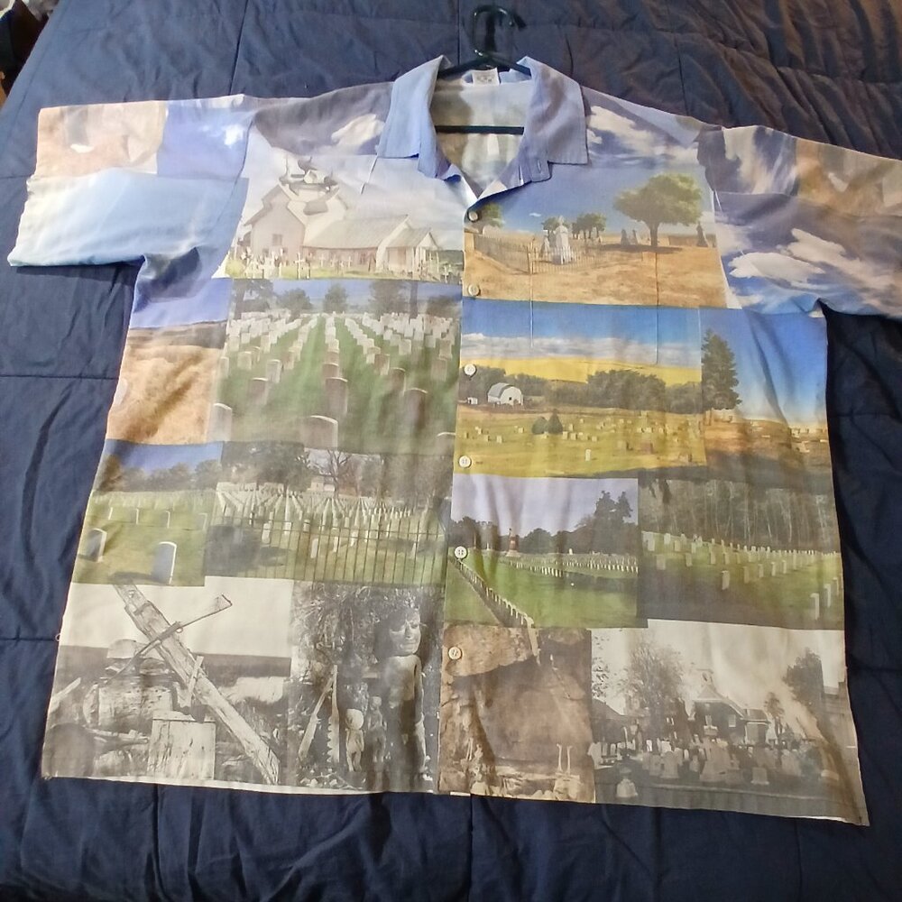 Day of the Dead shirt - dye sublimation project - polyester camp shirt